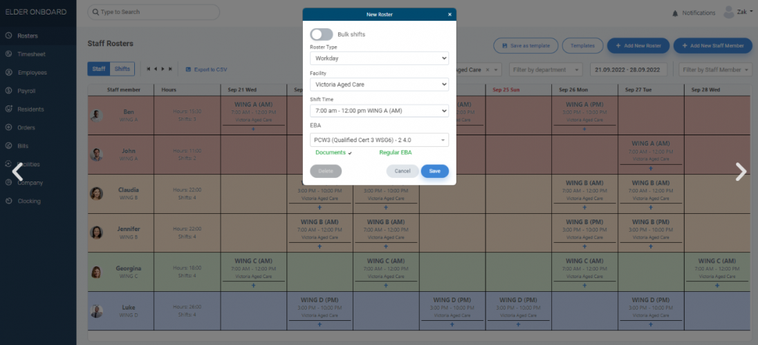 Elder Onboard Aged Care Software screenshot 1