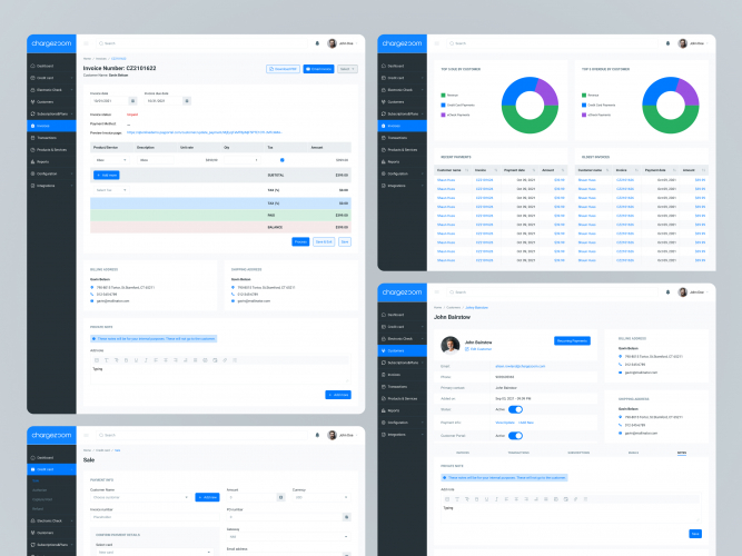 Chargezoom Dashboard Design screenshot 1