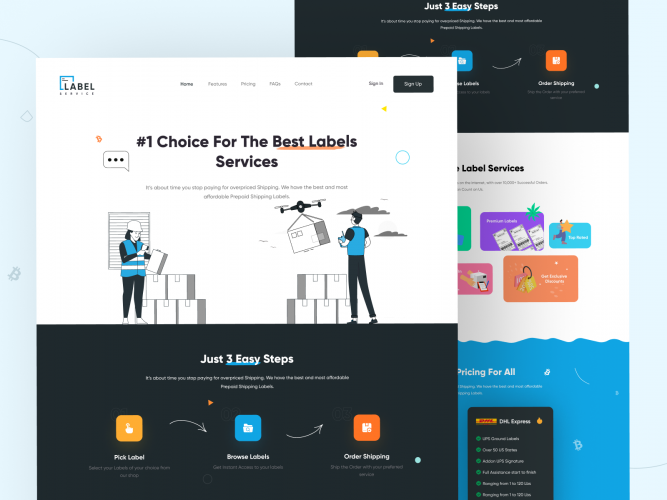 Labels Website Design screenshot 1
