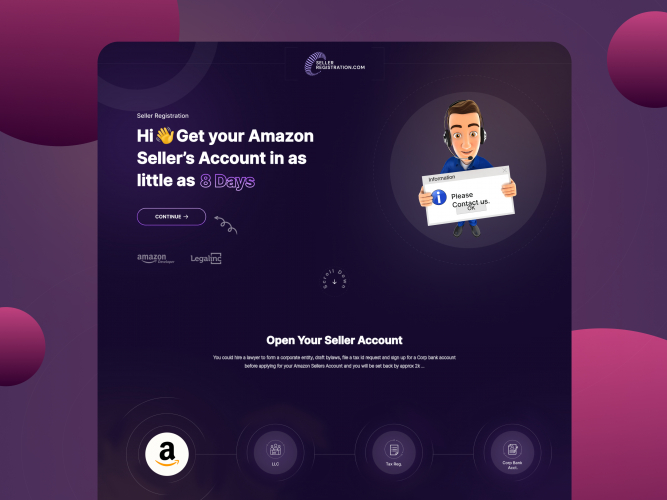 Seller Registration.com Website Design screenshot 1