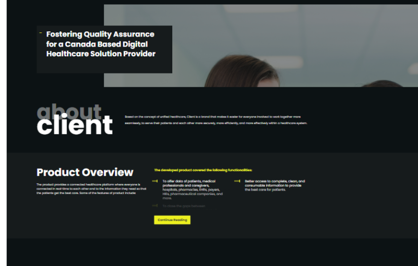 Intensifying QA process for Canada’s Digital Healthcare Solution Provider screenshot 1