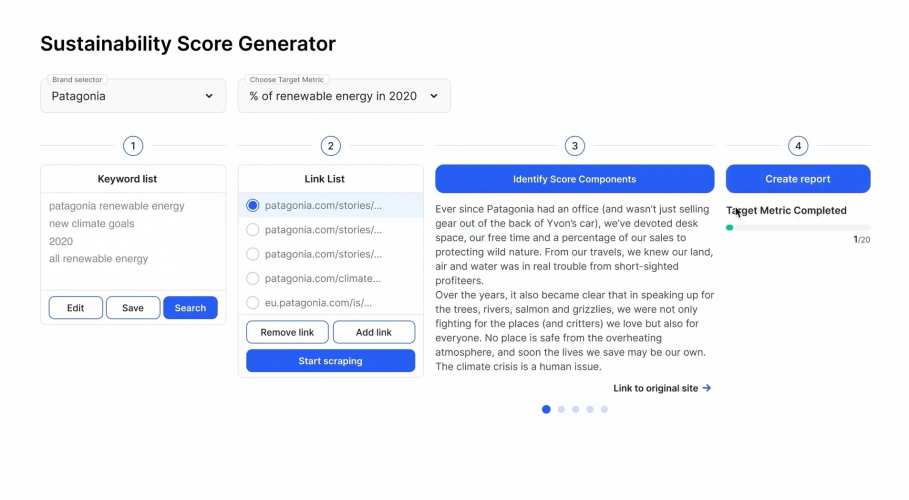 Custom NLP model for US sustainability startup screenshot 3