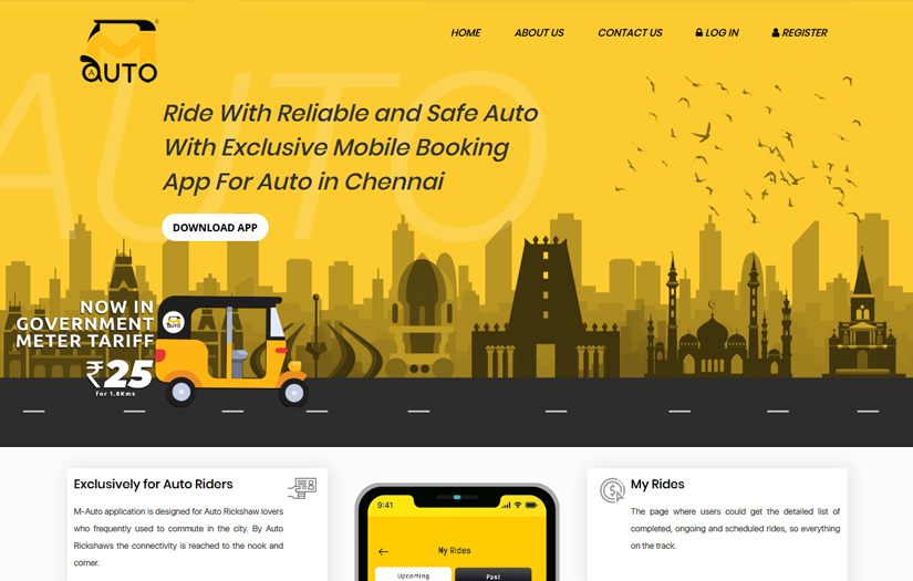M Auto -mautopride.in - Ride With Reliable and Safe Auto With Exclusive Mobile Booking App For Auto in Chennai screenshot 1
