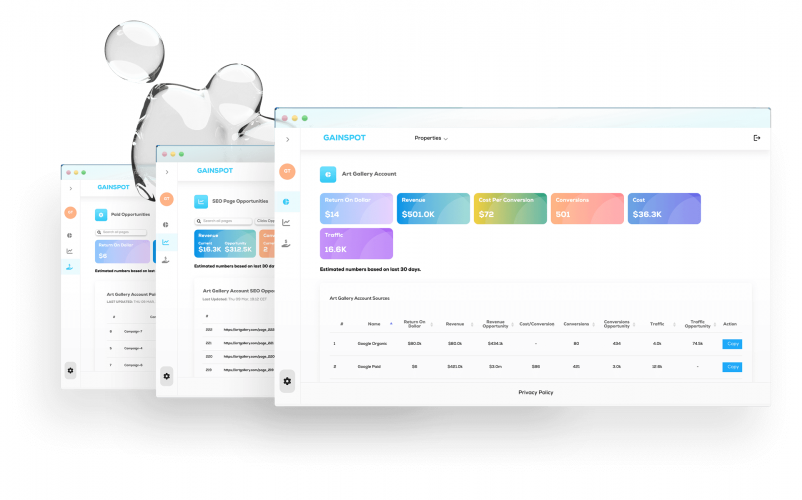 Gainspot | MVP for SEM, SEO & AI-driven search campaigns optimisation screenshot 4