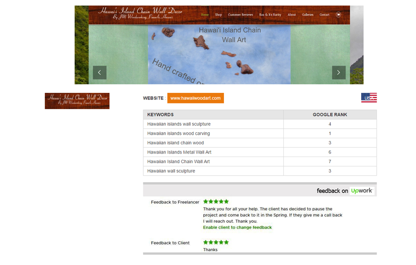 www.hawaiiwoodart.com screenshot 1