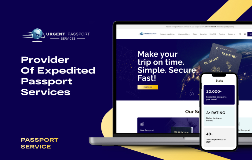 Magento development for Urgent Passport Services screenshot 1