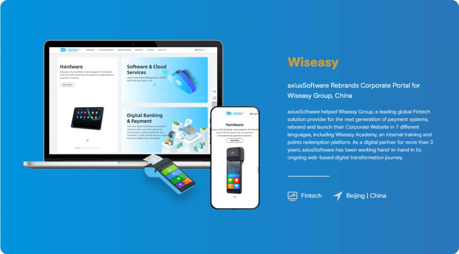 Multilingual Portal developed for leading Fintech company - Wiseasy Group screenshot 1