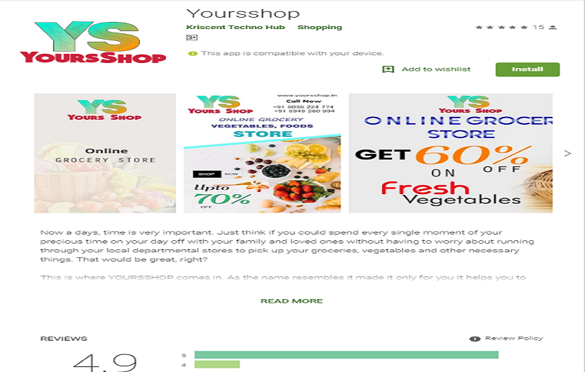 Yoursshop : GROCERY PORTAL screenshot 1