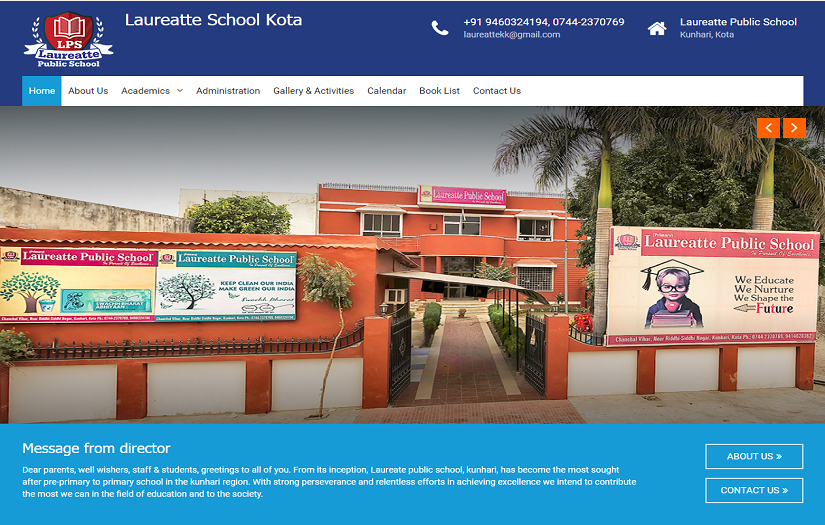 Laureatte School Website screenshot 1
