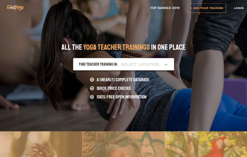 Findyogatrainings screenshot 1