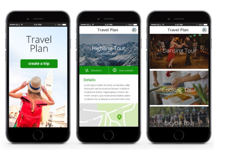Travel Plan mobile app screenshot 1