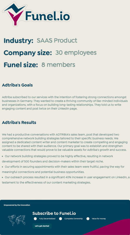 Building Networks for Saas Companies: A Case Study of Funel's Work with Adtribia screenshot 2