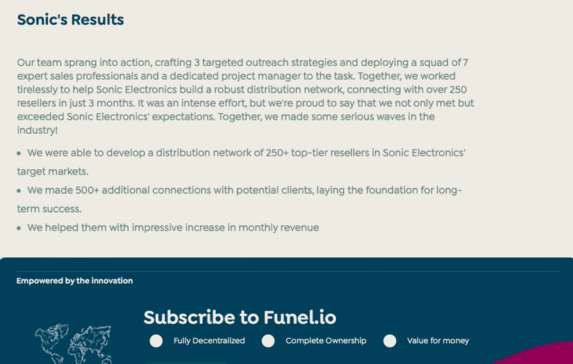 Driving Business Growth: A Sonic Electronics Case Study on funel's outreach process screenshot 1