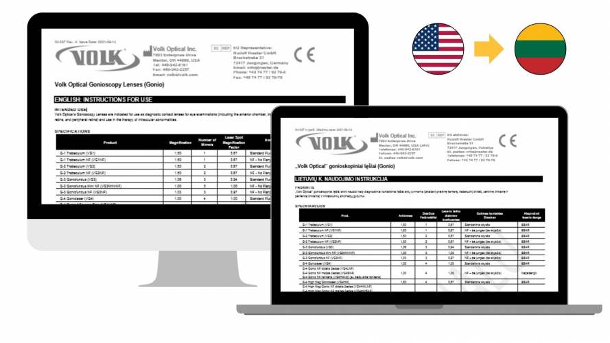 Portfolio of Medical Devices Translation Projects - Volk Optical  screenshot 3