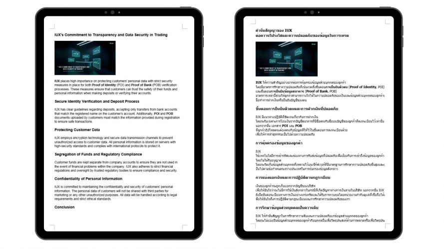 Portfolio of ForEx Translation Projects - IUX screenshot 1