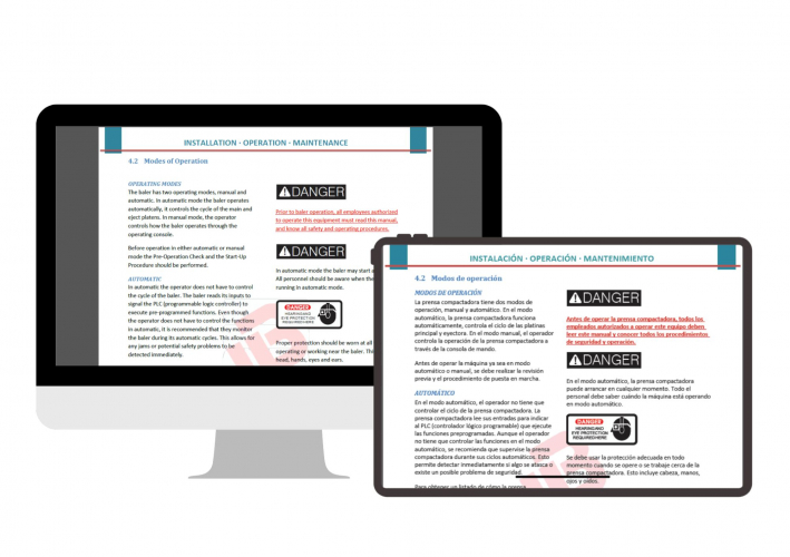 Portfolio of Manufacturing Translation Projects - Harris American (International Baler) screenshot 3