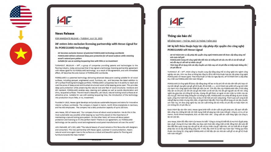 Portfolio of Intellectual Property Translation Projects - I4F Licensing N.V. screenshot 4