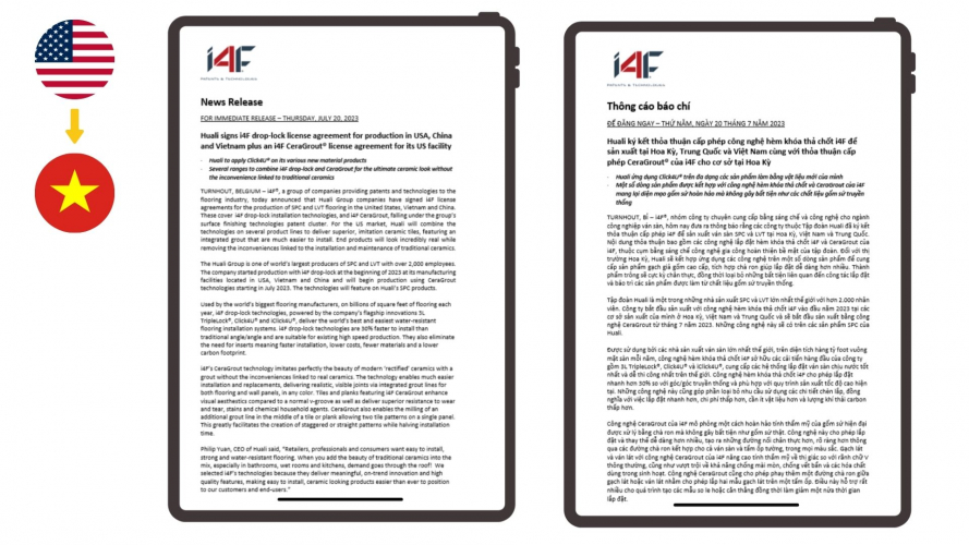 Portfolio of Intellectual Property Translation Projects - I4F Licensing N.V. screenshot 1