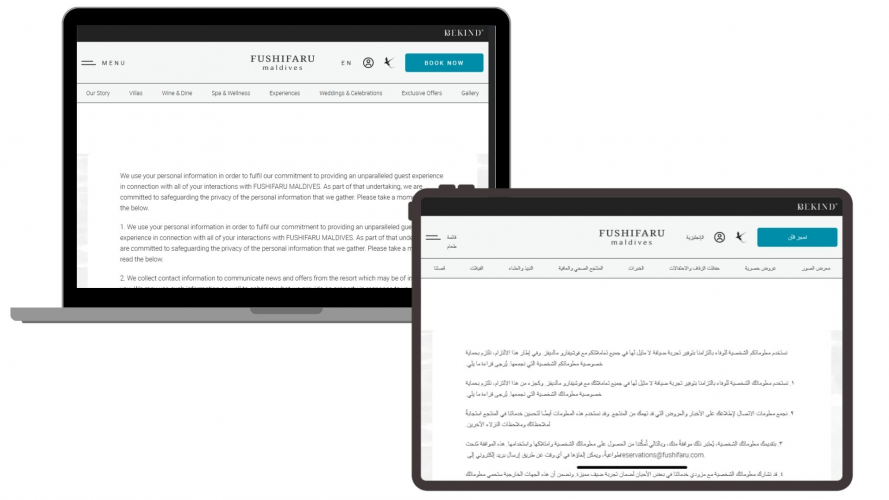 Portfolio of Travel & Hospitality Translation Projects - Fushifaru Maldives screenshot 2