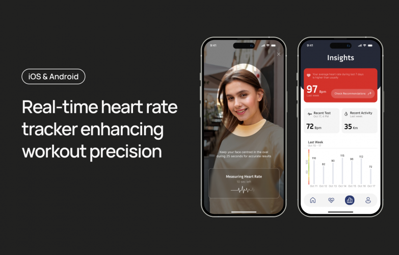 Heart rate monitoring application screenshot 1