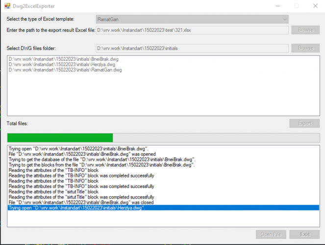 Dwg2ExcelExporter screenshot 1