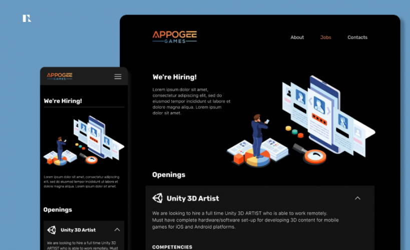 Appogee Games UI/UX Design screenshot 1