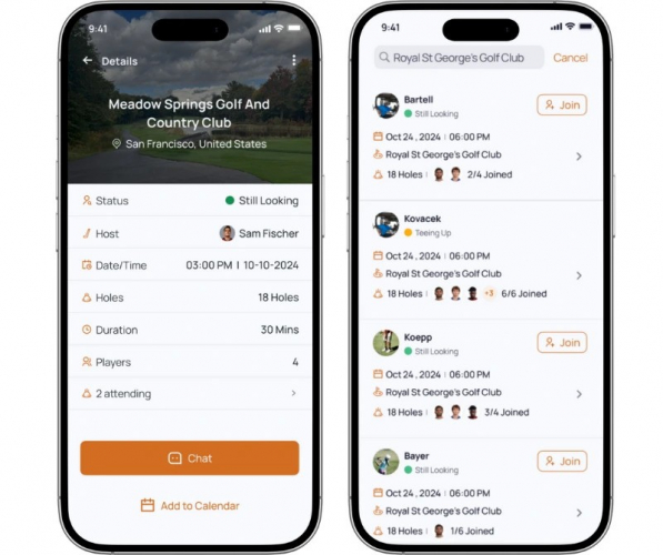Tee Time: Social Golf App for Effortless Game Scheduling and Connection screenshot 1