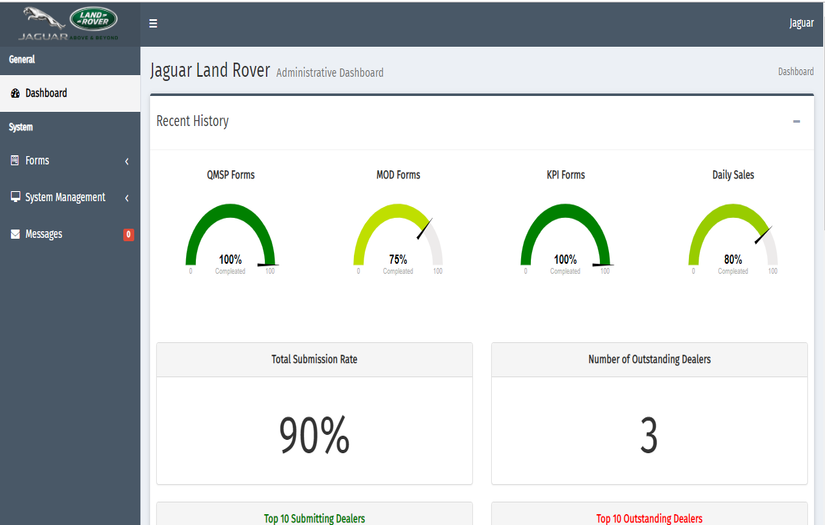 Jaguar LandRover - Form Management System screenshot 1