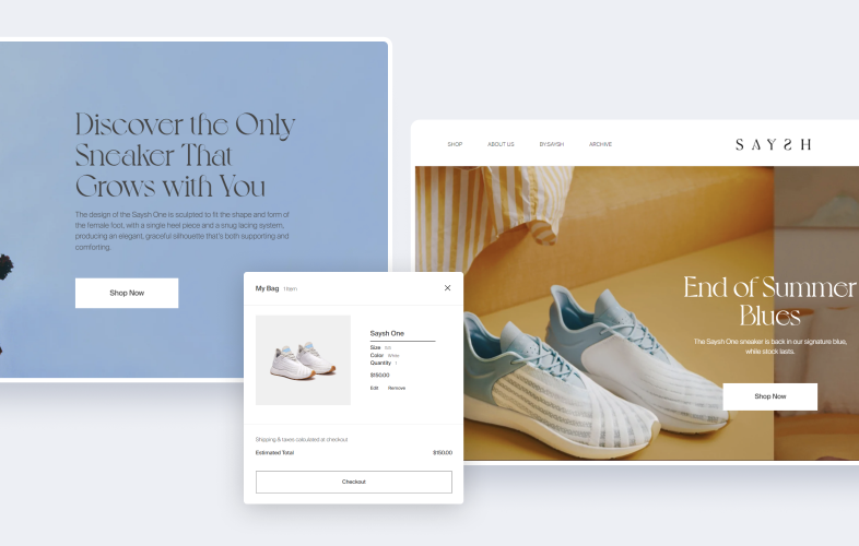 Custom Shopify solutions for the Saysh brand screenshot 1