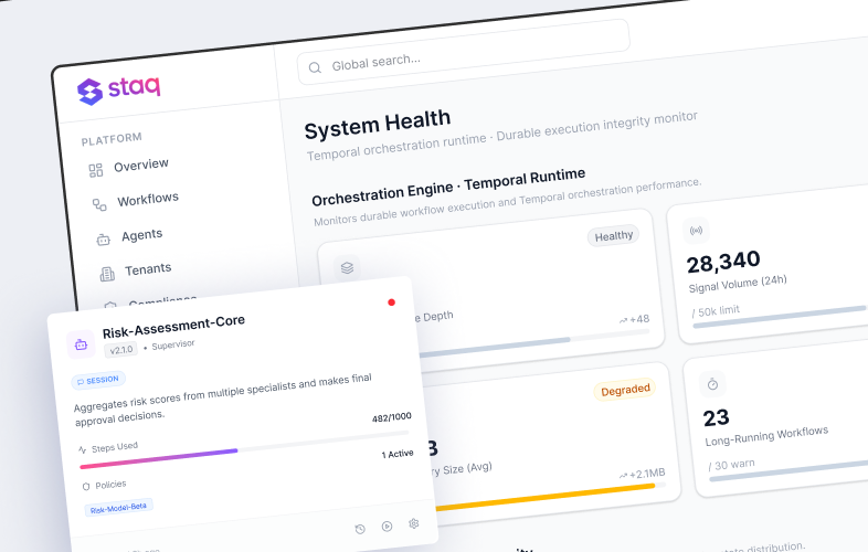 Staq: Agent-Driven Temporal Runtime for Autonomous Banking Infrastructure screenshot 1