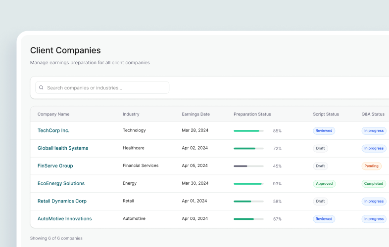 System Architecture for AI-Assisted Earnings Call Preparation screenshot 3