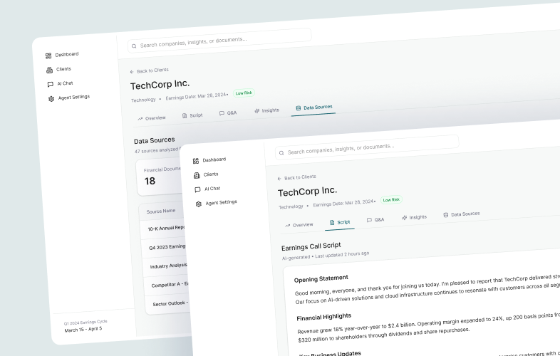 System Architecture for AI-Assisted Earnings Call Preparation screenshot 1