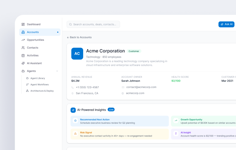 Conversational CRM Runtime for Multi-Tenant Salesforce SaaS screenshot 3