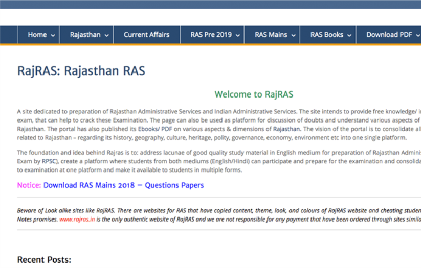 RajRas : LMS for civil and administrative examinations screenshot 1