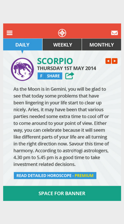 Horoscope mobile application screenshot 3
