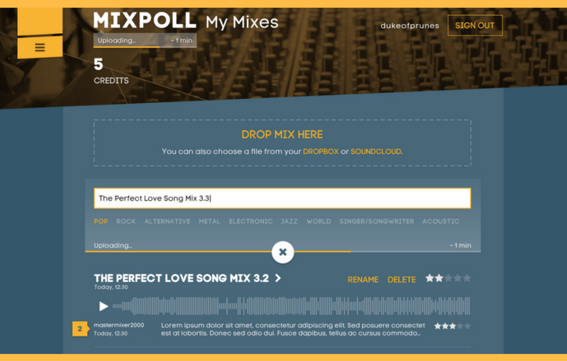 Music Mix Review Platform screenshot 2