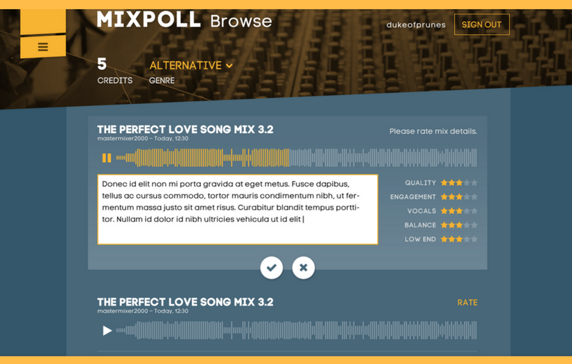 Music Mix Review Platform screenshot 1