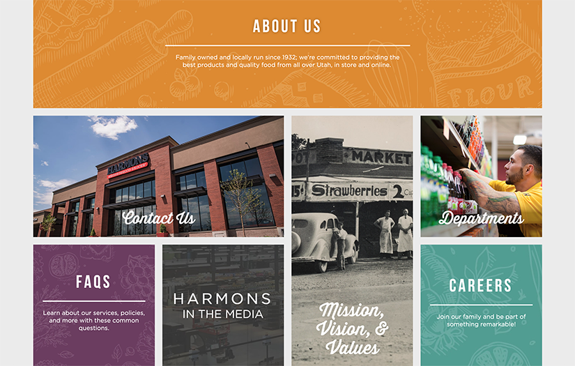 Harmons Grocery - a new website with a full content management system screenshot 1