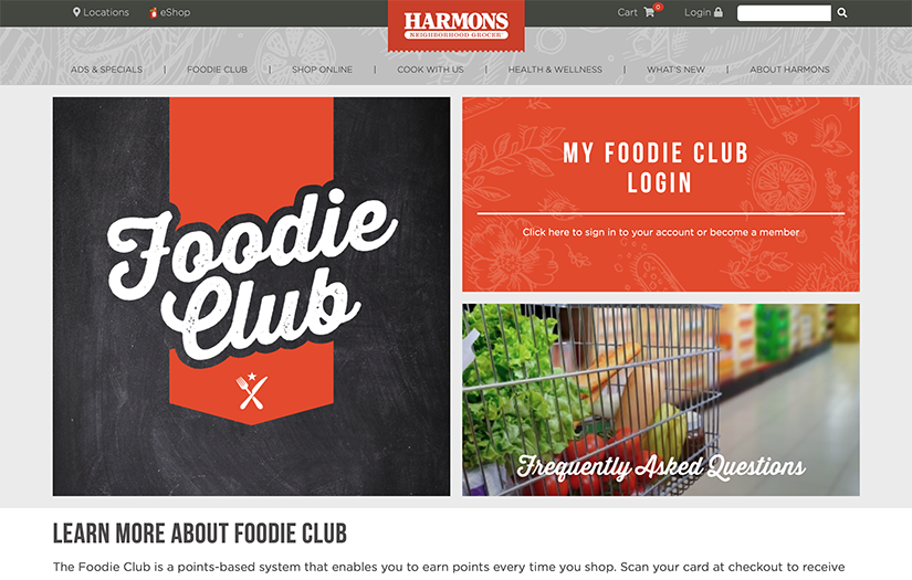Harmons Grocery - a new website with a full content management system screenshot 2