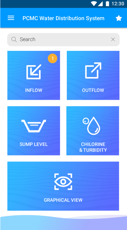 Real time water distribution monitoring application screenshot 1