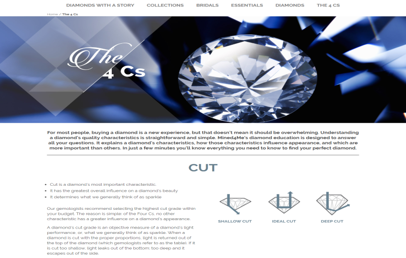 Online diamond jewellery store screenshot 1