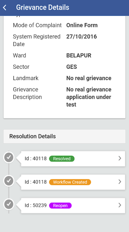 Online service delivery of citizen services and quick grievance solution screenshot 1