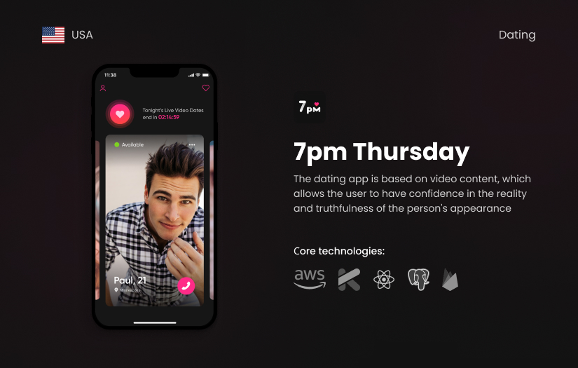 A video-centric dating app screenshot 1