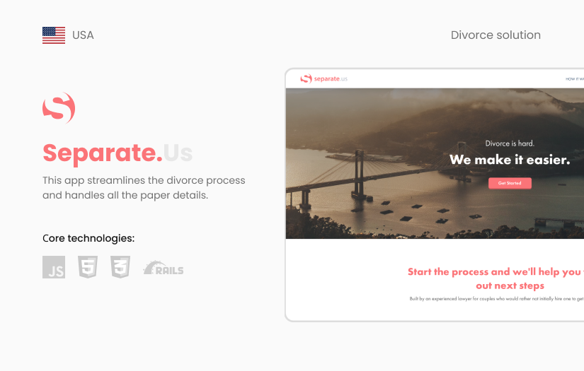 Web platform for divorce process screenshot 1