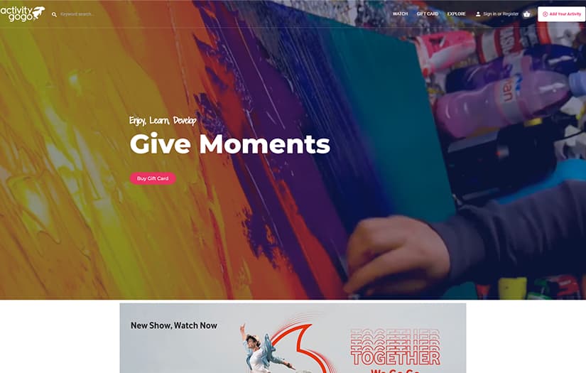 Activitygogo: Gift Card System screenshot 1