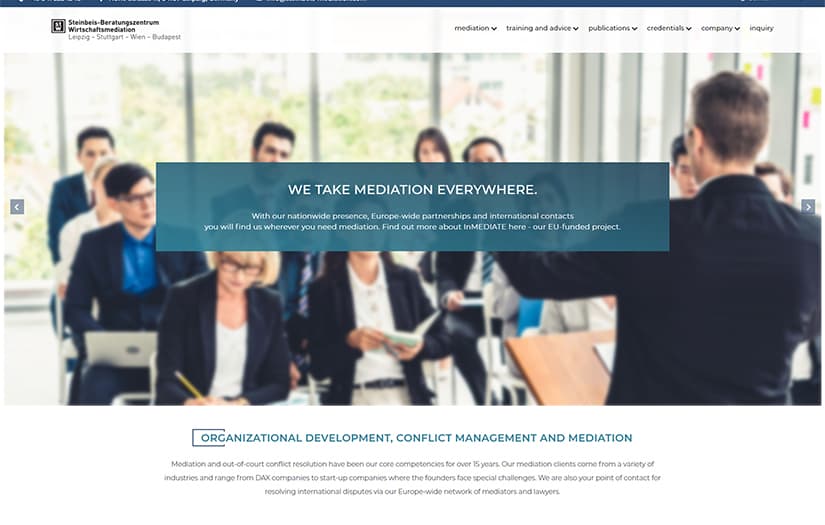 Steinbeis Mediation: Training Website Development screenshot 1