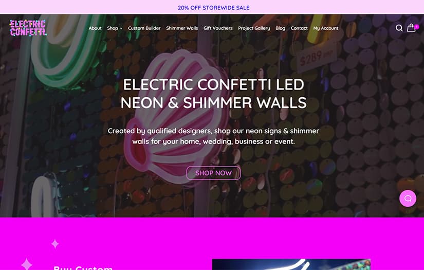 Electric Confetti: Interactive Website Development screenshot 1