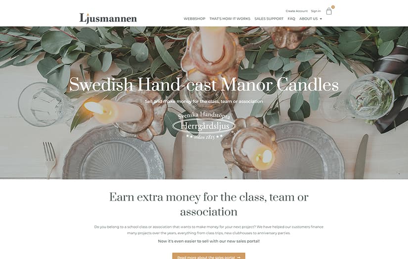 Ljusmannen: WooCommerce Store Development screenshot 1