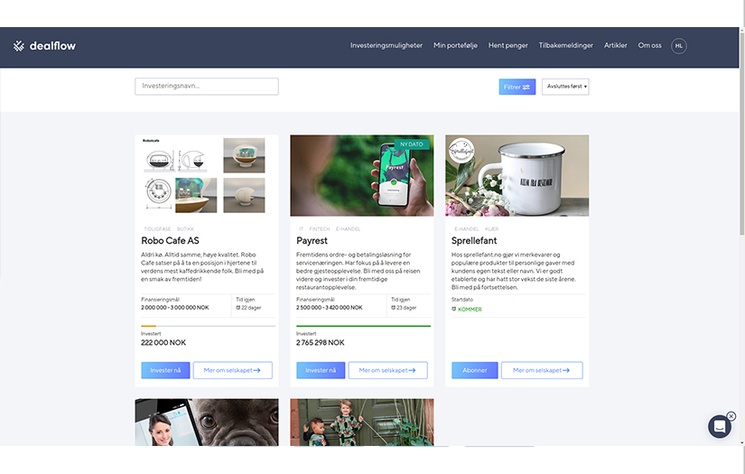Dealflow - fundraising service connects investors with entrepreneurs - to create tomorrow's jobs screenshot 1