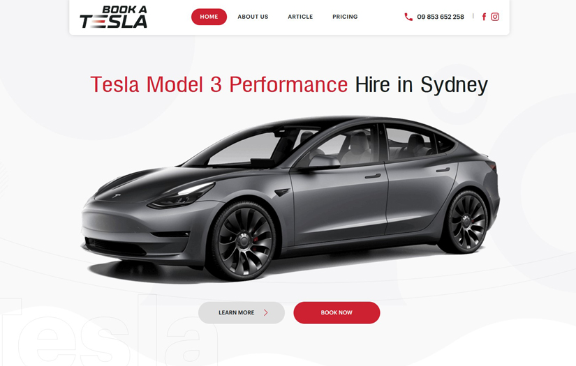 Book A Tesla | Website Design & Development screenshot 2